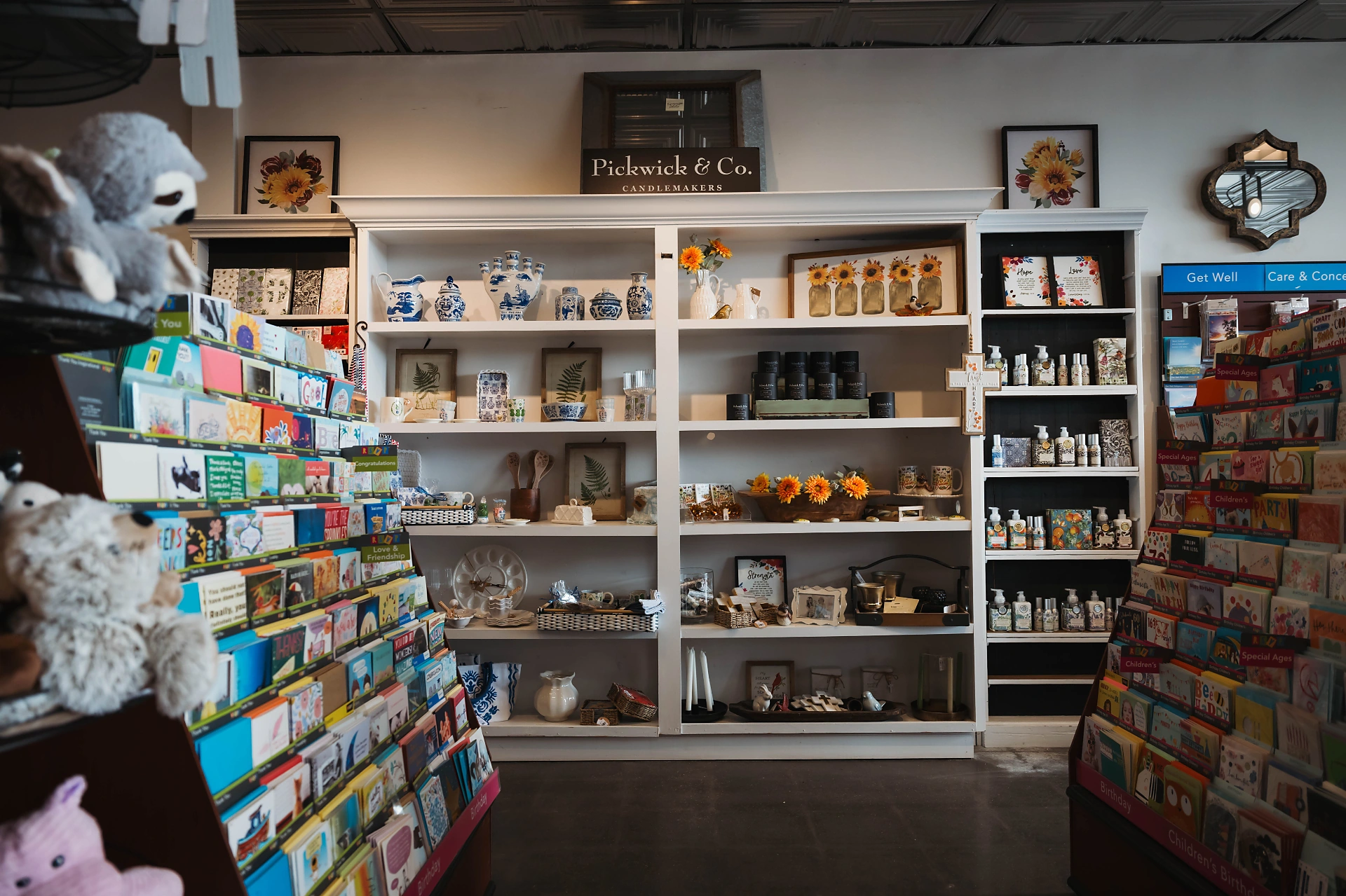 Greeting cards, candles and home goods in the Dandurand gift shop