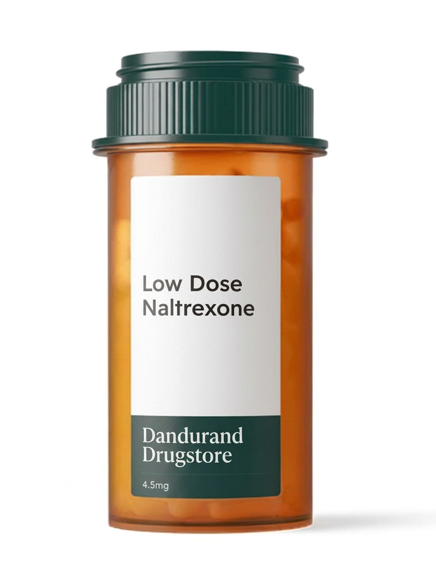 Low-dose naltrexone 4.5 mg capsules compounded and labeled by Dandurand Drugstore